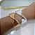 Bracelete Bijuteria Dourado e Prata Abaulado X - Imagem 2