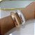 Bracelete Bijuteria Dourado e Prata Abaulado Liso - Imagem 2