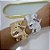 Bracelete Bijuteria Dourado e Prata Abaulado Martelado - Imagem 2