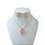 Conjunto Folheado Ouro 18k e Prata 925 Gota Cravejada - Imagem 1