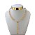 Colar Folheado Ouro 18k Terço Nossa Senhora Cristais - Imagem 1