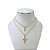 Colar Duplo Folheado Ouro 18k Cruz Cravejada - Imagem 1