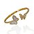 Bracelete Folheado Ouro 18k e Prata 925 Borboleta Madrepérola Cravejada - Imagem 1