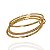Bracelete Folheado Ouro 18k e Prata 925 3 Voltas Cravejado - Imagem 1