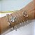 kit 4 Bracelete Bijuteria Dourado e Prata Flor - Imagem 2