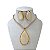 Conjunto Folheado Ouro 18k Malha Pedraria Gota - Imagem 1
