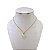 Colar Folheado Ouro 18k Quadrado Cravejado - Imagem 1