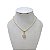 Colar Folheado Ouro 18k Laminada Gota Cristal Cravejada - Imagem 1