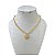 Choker Folheada Ouro 18k Riviera Mandala Cravejada Vazada - Imagem 1