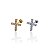 Piercing Aço Inoxidável Dourado e Prata Tragus Cruz Cravejado - Imagem 1