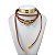 Choker Couro Bijuteria Dourado e Prata Country Chapéu - Imagem 1