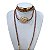 Choker Couro Bijuteria Dourado e Prata Country Cavalo - Imagem 1