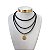 Choker Couro Tripla Bijuteria Dourado Pai Nosso - Imagem 1