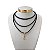 Choker Couro Tripla Bijuteria Dourado Country Bota - Imagem 1