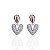 Brinco Folheado Ouro 18k e Prata 925 Coração Cravejado - Imagem 2