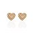 Brinco Folheado Ouro 18k e Prata 925 Coração Cravejado - Imagem 1