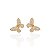 Brinco Folheado Ouro 18k e Prata 925 Borboleta Cravejada - Imagem 1
