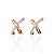 Brinco Folheado Ouro 18k e Prata 925 X Cravejado - Imagem 1