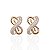 Brinco Folheado Ouro 18k e Prata 925 X Trançado Cravejado - Imagem 1