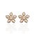 Brinco Folheado Ouro 18k e Prata 925 Flor Cravejado - Imagem 1