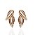 Brinco Folheado Ouro 18k e Prata 925 Folhas Cravejada - Imagem 1