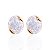 Brinco Folheado Ouro 18k Oval Madrepérola - Imagem 1