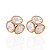 Brinco Folheado Ouro 18k Três Oval Madrepérola - Imagem 1