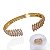 Conjunto Anel e Bracelete Folheado Ouro 18k e Prata 925 Tiras Cravejada - Imagem 1