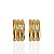 Brinco Folheado Ouro 18k Quadrado Ondas Liso - Imagem 1