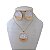 Conjunto Folheado Ouro 18k e Prata 925 Redondo Dividido Madrepérola - Imagem 1