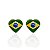 Brinco Folheado Ouro 18k e Prata 925 Coração Brasil - Imagem 2