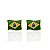 Brinco Folheado Ouro 18k e Prata 925 Bandeira do Brasil - Imagem 1