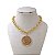 Colar Folheado Ouro 18k Correntaria Pai Nosso strass - Imagem 1