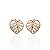Brinco Folheado Ouro 18k e Prata 925 Folha Pérola Cravejada - Imagem 1