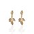 Brinco Folheado Ouro 18k e Prata 925 Folhas Cravejada - Imagem 1