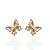 Brinco Folheado Ouro 18k e Prata 925 Borboleta Cravejada - Imagem 1