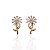 Brinco Folheado Ouro 18k e Prata 925 Flor Girassol Cravejada - Imagem 1