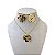 Conjunto Folheado Ouro 18k e Prata 925 Redondo Martelado - Imagem 1