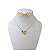 Conjunto Folheado Ouro 18k e Prata 925 Coração Martelado - Imagem 1