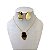 Conjunto Folheado Ouro 18k e Prata 925 Oval Martelado - Imagem 1