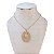 Colar Folheado Ouro 18k e Prata 925 Oval Nossa Senhora de Fatima Cravejada - Imagem 1