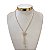 Colar Folheado Ouro 18k e Prata 925 Gravatinha Borboleta Cravejada - Imagem 1