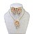 Conjunto Folheado Ouro 18k e Prata 925 Flor Cravejada Gota - Imagem 1