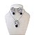 Conjunto Folheado Ouro 18k e Prata 925 Flor Cravejada Gota - Imagem 6