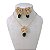 Conjunto Folheado Ouro 18k e Prata 925 Flor Cravejada Gota - Imagem 5