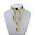 Conjunto Folheado Ouro 18k e Prata 925 Gota Comprida Cravejada - Imagem 4