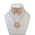 Conjunto Folheado Ouro 18k e Prata 925 Flor Cravejada - Imagem 1