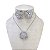 Conjunto Folheado Ouro 18k e Prata 925 Flor Cravejada - Imagem 2
