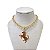 Colar Folheado Ouro 18k Correntaria Elos Português Country Cavalo - Imagem 1