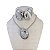 Conjunto Folheado Ouro 18k e Prata 925 Pedraria Oval Orgânico Malha - Imagem 2